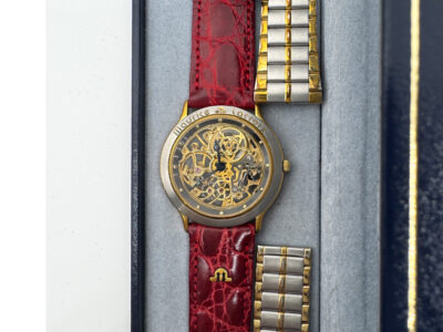Montre Maurice Lacroix modèle squelette bracelet croco et métal