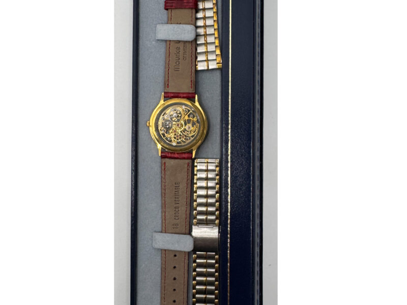 Montre Maurice Lacroix modèle squelette bracelet croco et métal